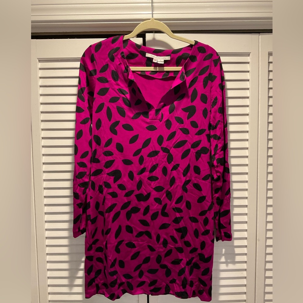 Diane von Furstenberg purple black dress